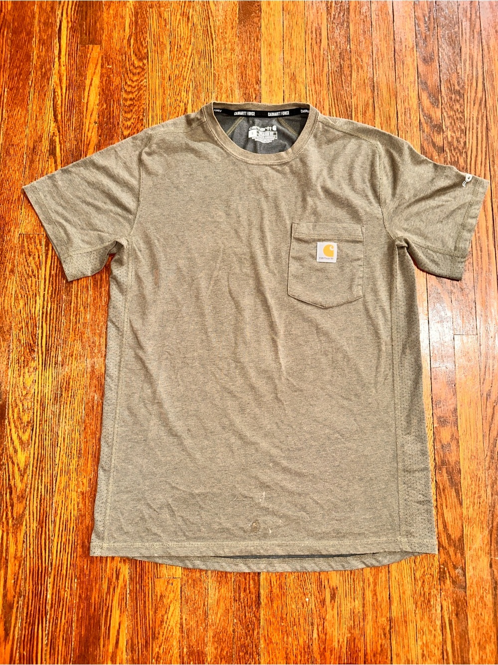Men’s Small Carhartt Green Summer Short Sleeve Crew Neck Relaxed Fit Shirt